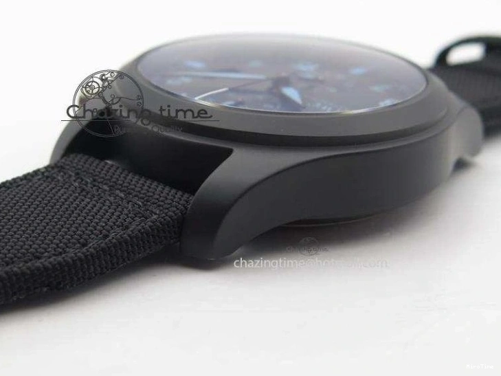 MIROTIME 0113 Comfortable Pilot Chrono IW388003 Real Ceramic ZF 1:1 Best Edition On Black Nylon Strap A 7322